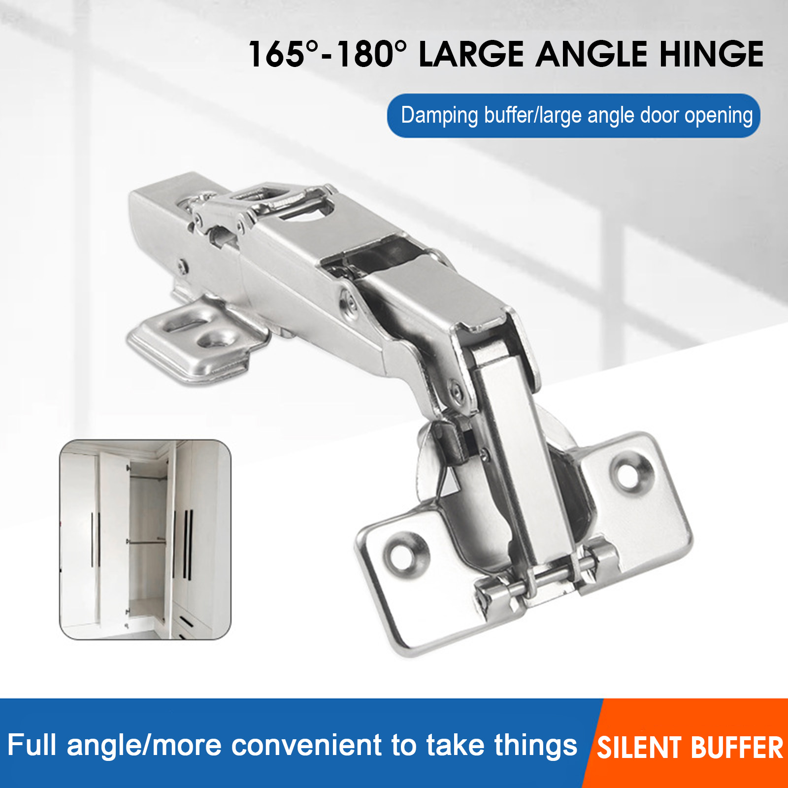 Cabinet Hinge Overlay - 165 180 Derece Hidrolik Yumuşak Kapanışlı